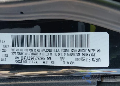 2015 Jeep Cherokee Latitude Altitude from USA, damaged, VIN 1C4PJLCSXFW737805